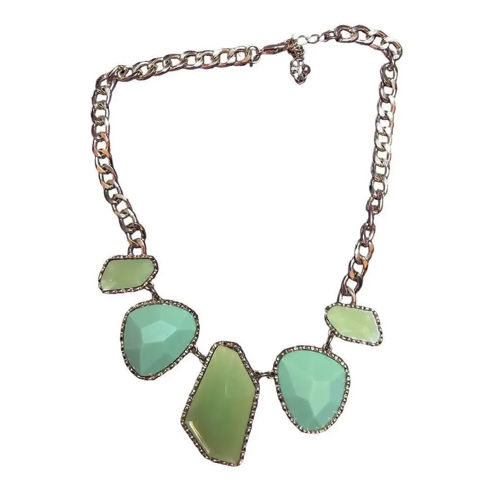 Green Stone Gold Necklace Women's Jewelry 9